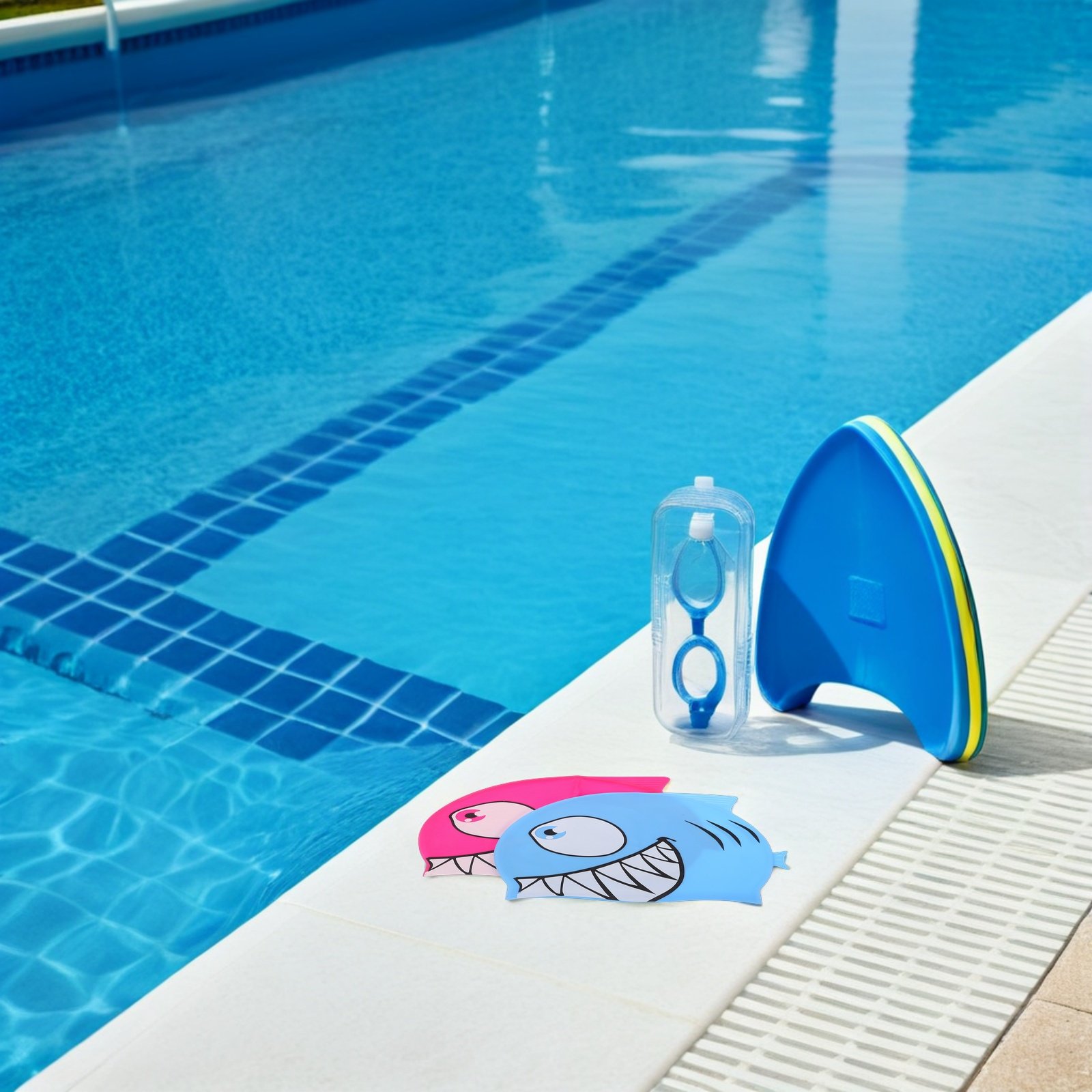 Swim Cap Silicone - 2Pcs Kids Fish Pattern Silicone Swim