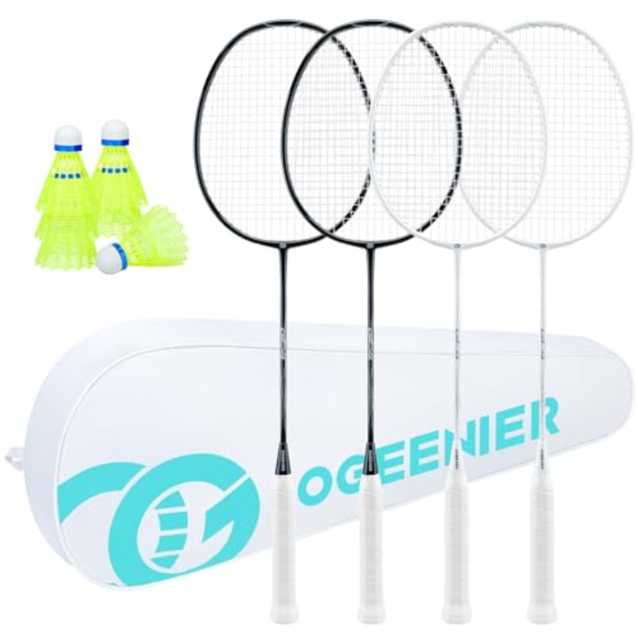 Badminton Racket Carbon - Badminton racket set for recreational play