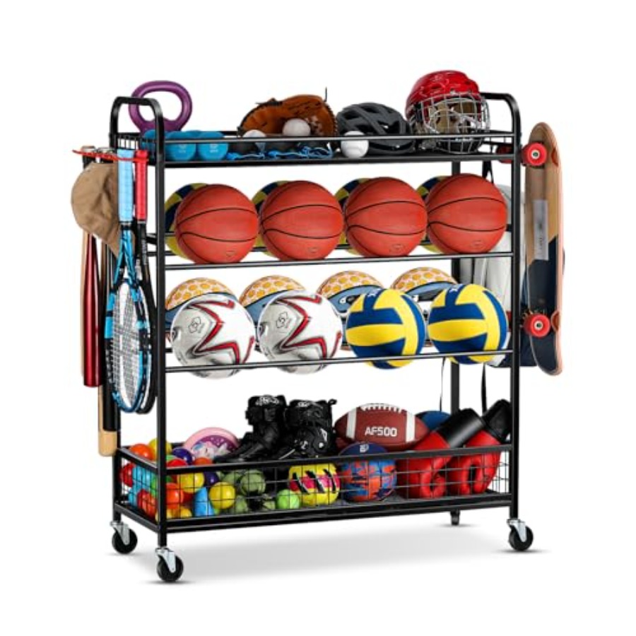 Sports Equipment Basketball - Garage Sports Equipment Organizer - Rolling