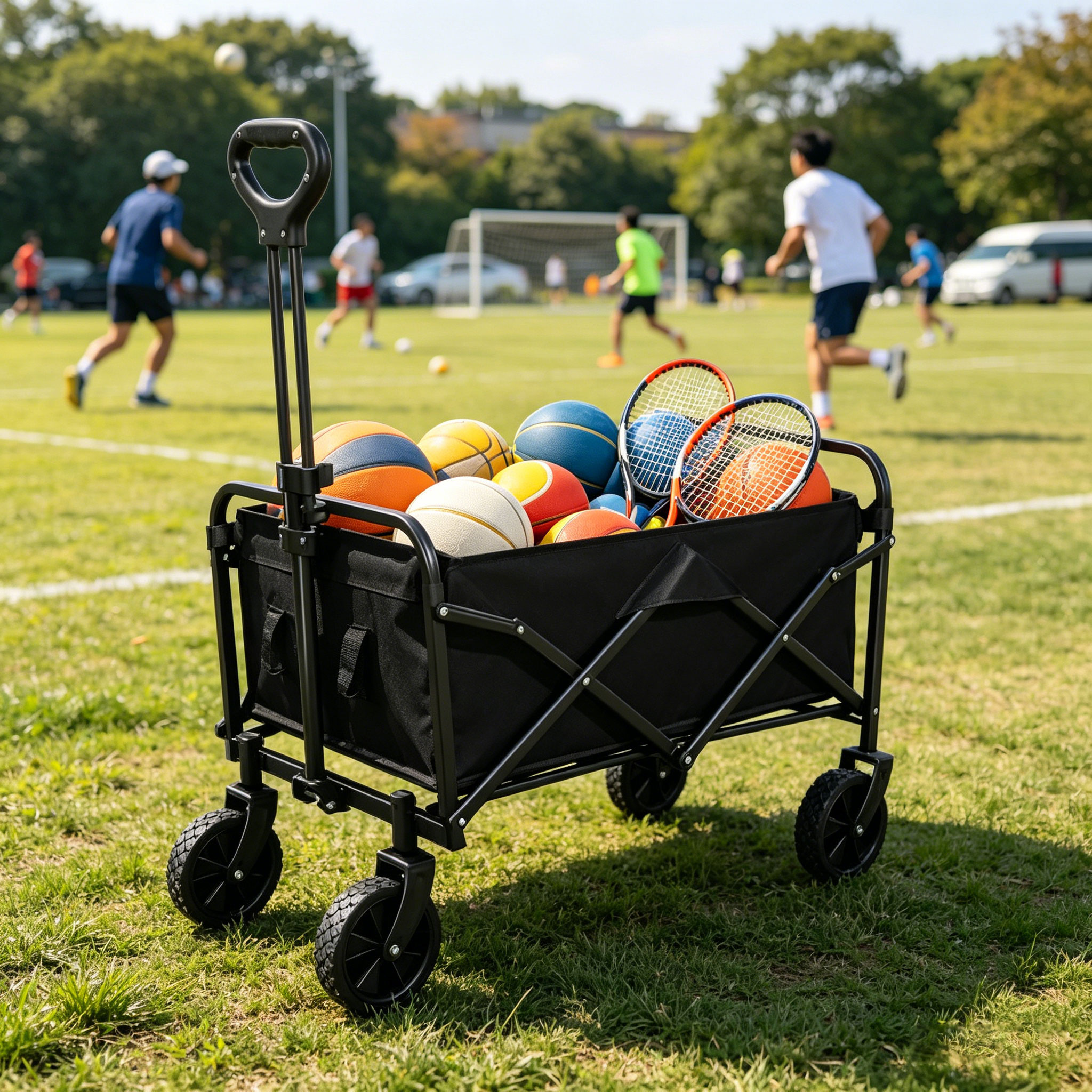 Sports Equipment Trolley - 5inch Tire Folding Camping Outdoor Handcart
