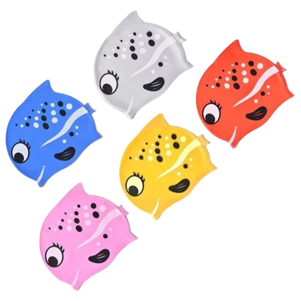 Swim Cap Silicone - Cute Elastic Children's Swimming Cap Comfortable