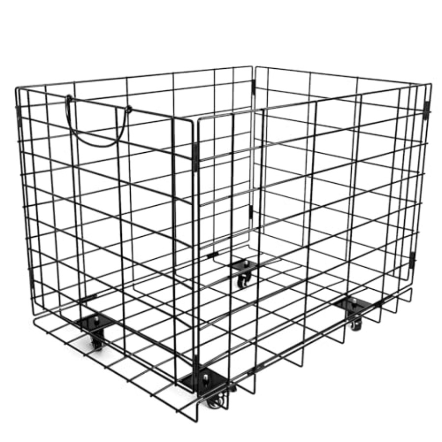 Sports Equipment Cart - Heavy-Duty Folding Ball Cart with Wheels