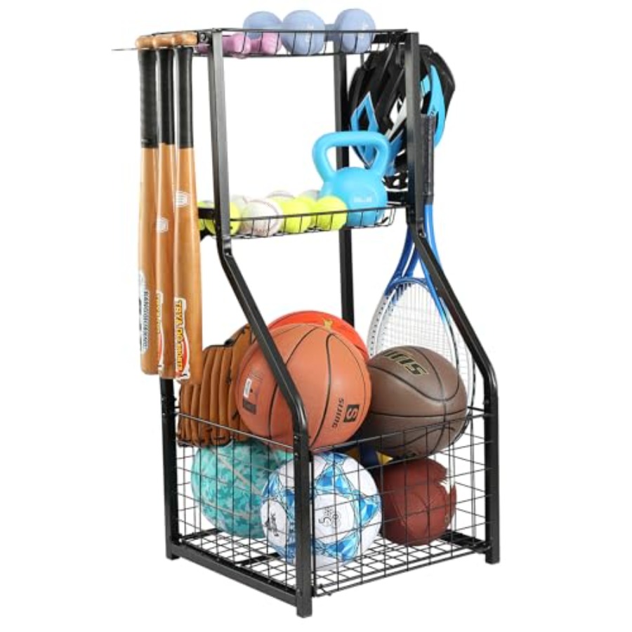 Sports Equipment Cart - Sports Equipment Organizer for Garage OrganizationBall