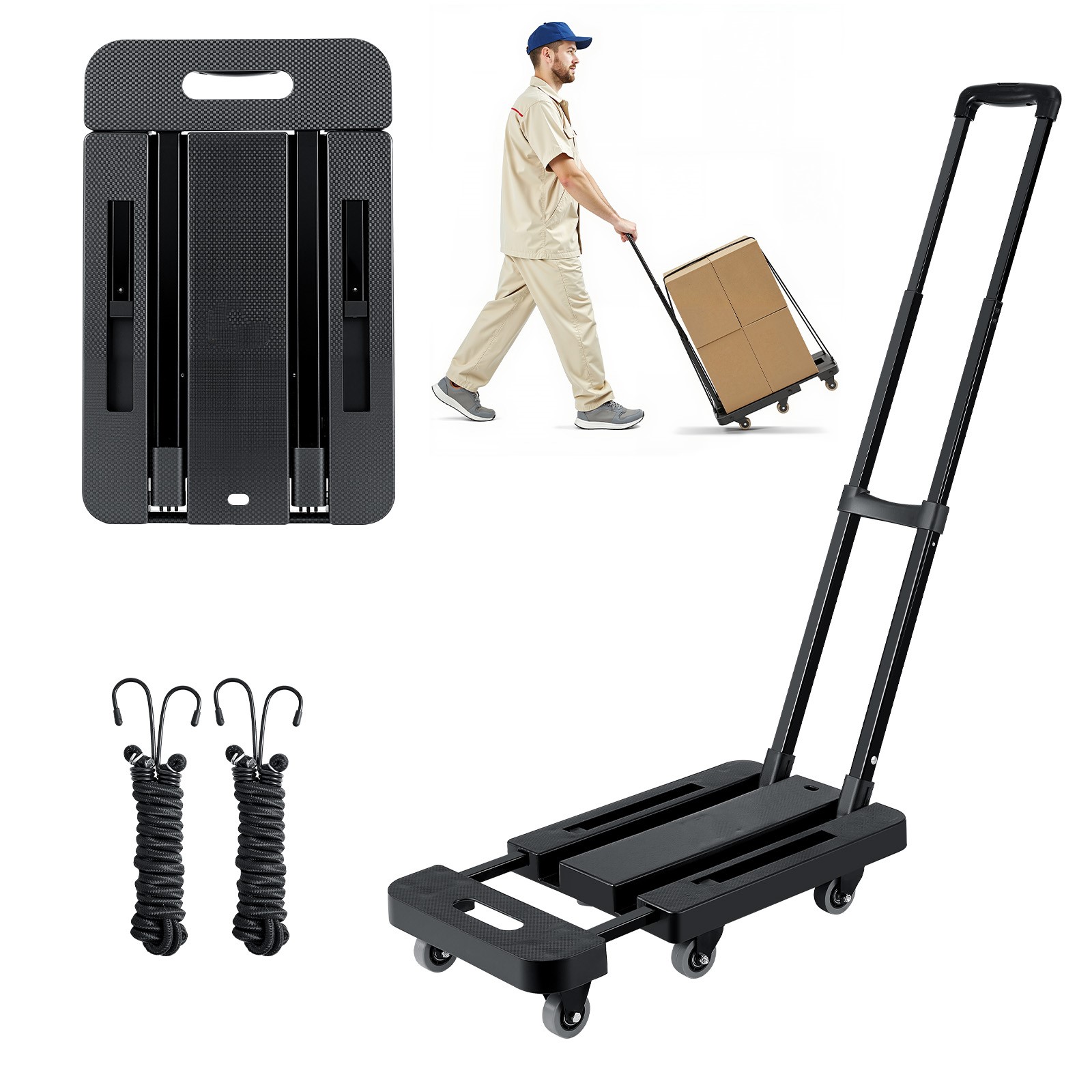 SucceBuy 500LBS Folding Hand T - Sports Equipment Trolley avaliação e preço
