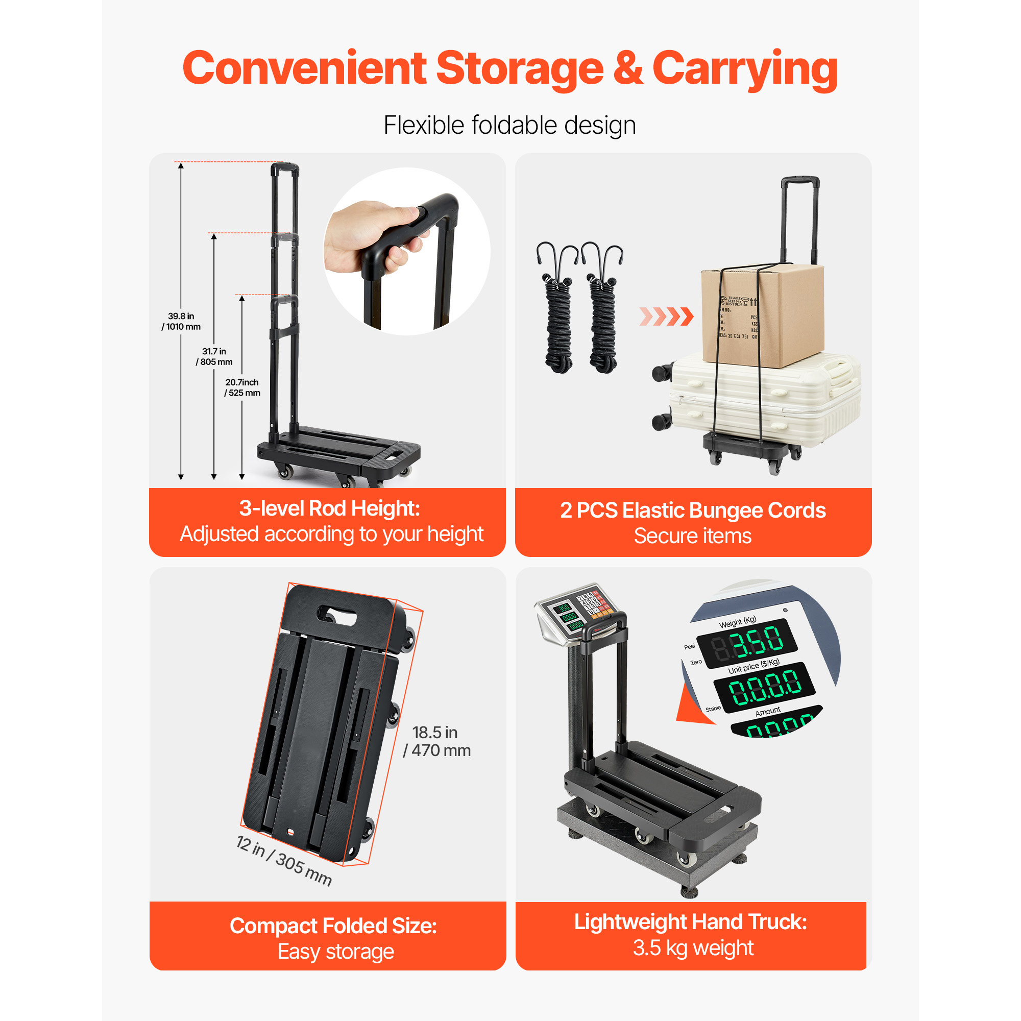 SucceBuy 500LBS Folding Hand T - Sports Equipment Trolley avaliação e preço
