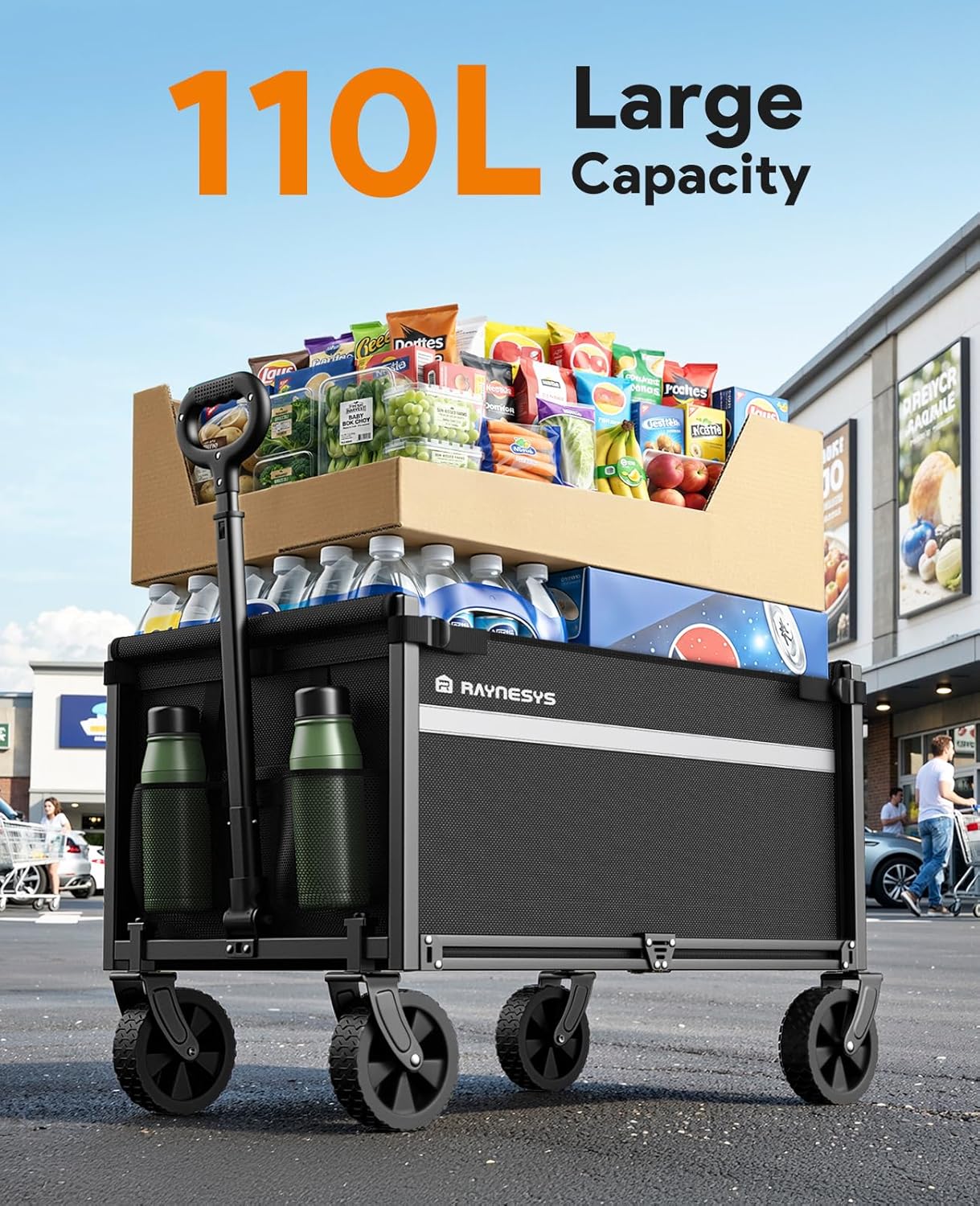 Heavy Duty Foldable Wagon Cart - Sports Equipment Trolley avaliação e preço