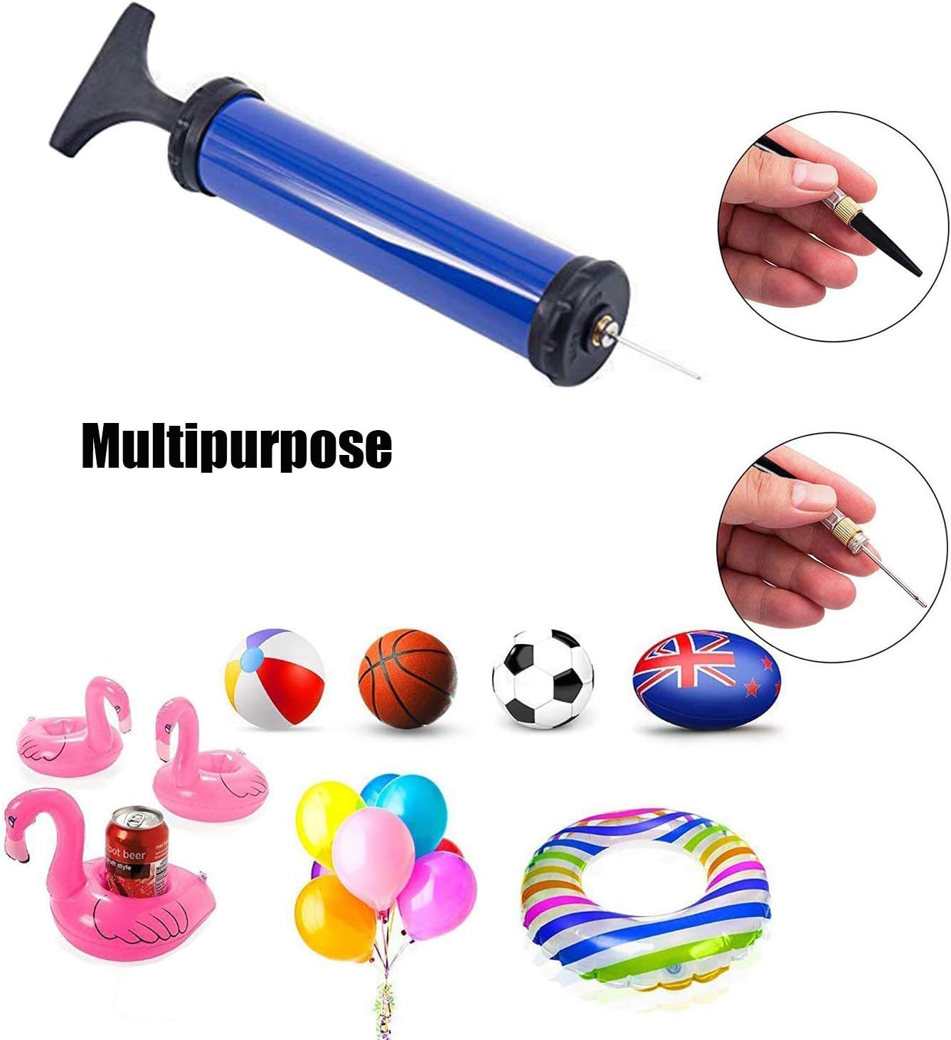 Portable Air Pump with 4 Needl - Basketball Pump Needle avaliação e preço