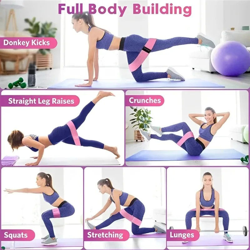 3Pcs Fabric Resistance Hip Boo - Sports Equipment Club avaliação e preço
