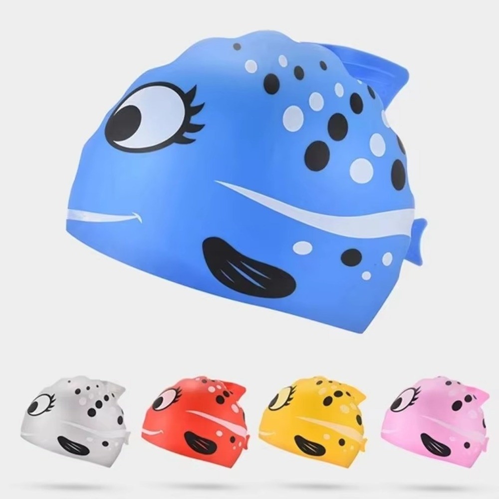 Cute Elastic Children's Swimmi - Swim Cap Silicone avaliação e preço