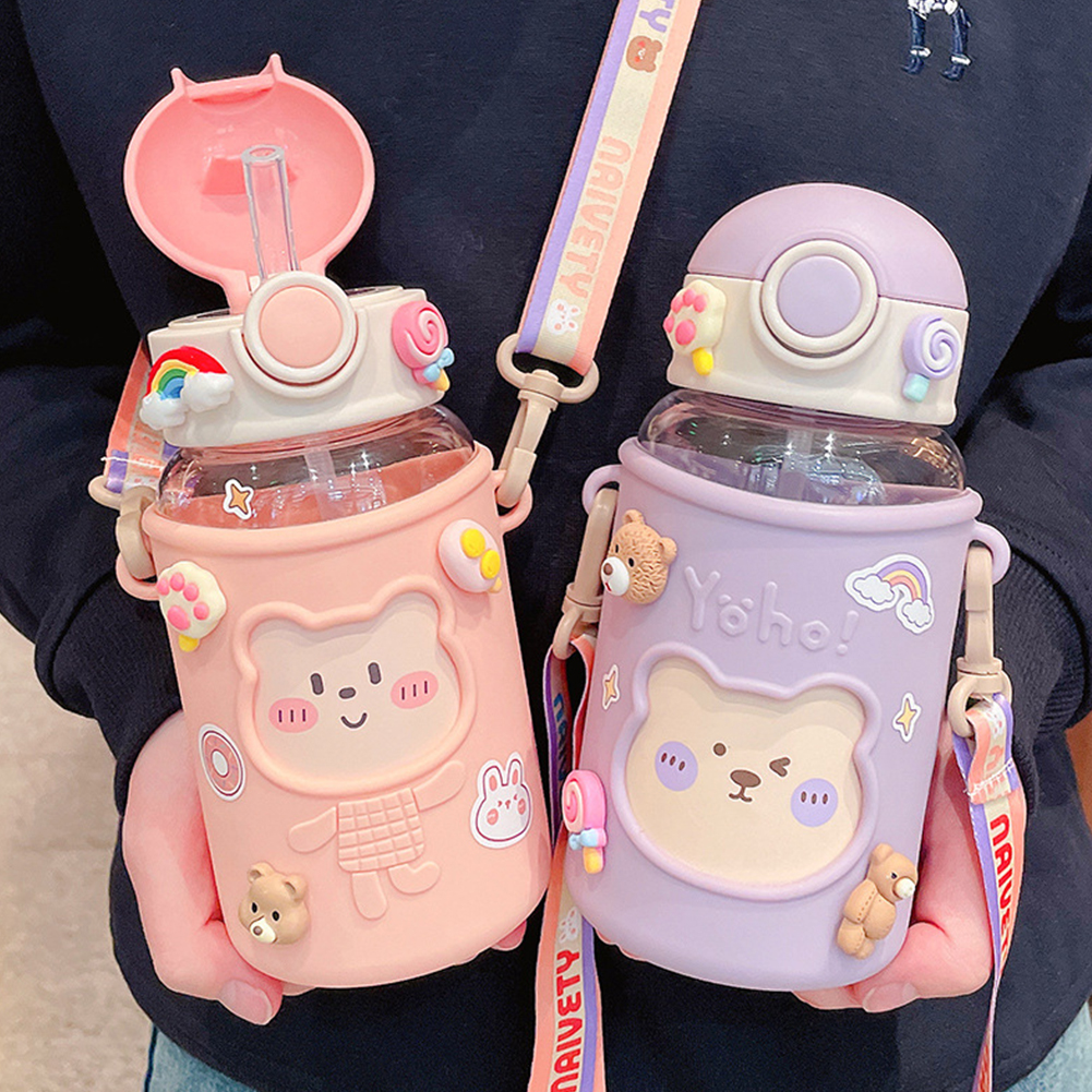 Kawaii Water Bottle Cute Bear  - Sports Equipment 8 Year Old avaliação e preço