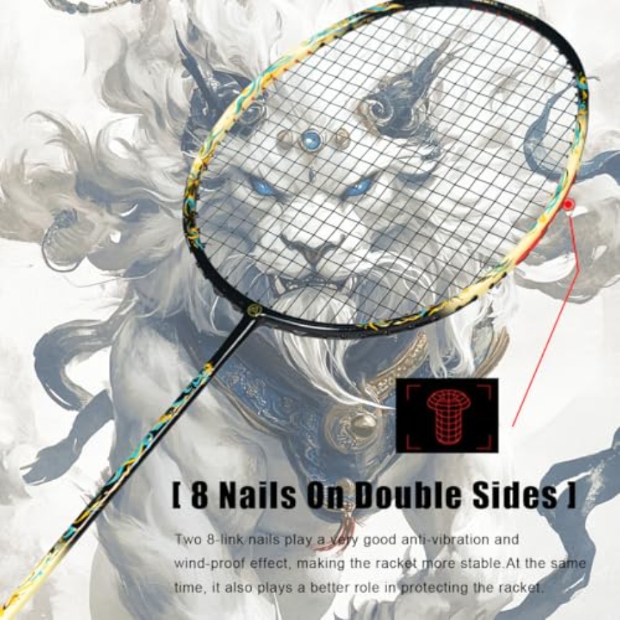 Lion Dance Chinese Style 6U G5 - Badminton Racket Carbon avaliação e preço