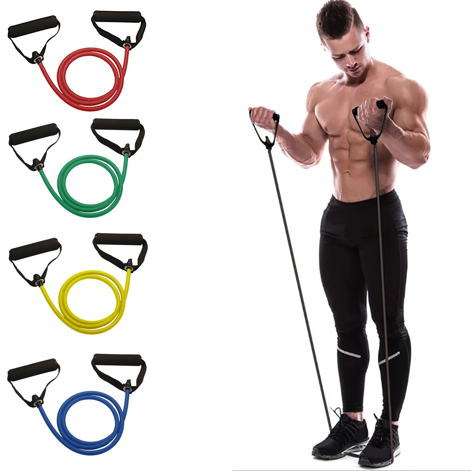 Resistance Bands With Handles, - Sports Equipment Game avaliação e preço