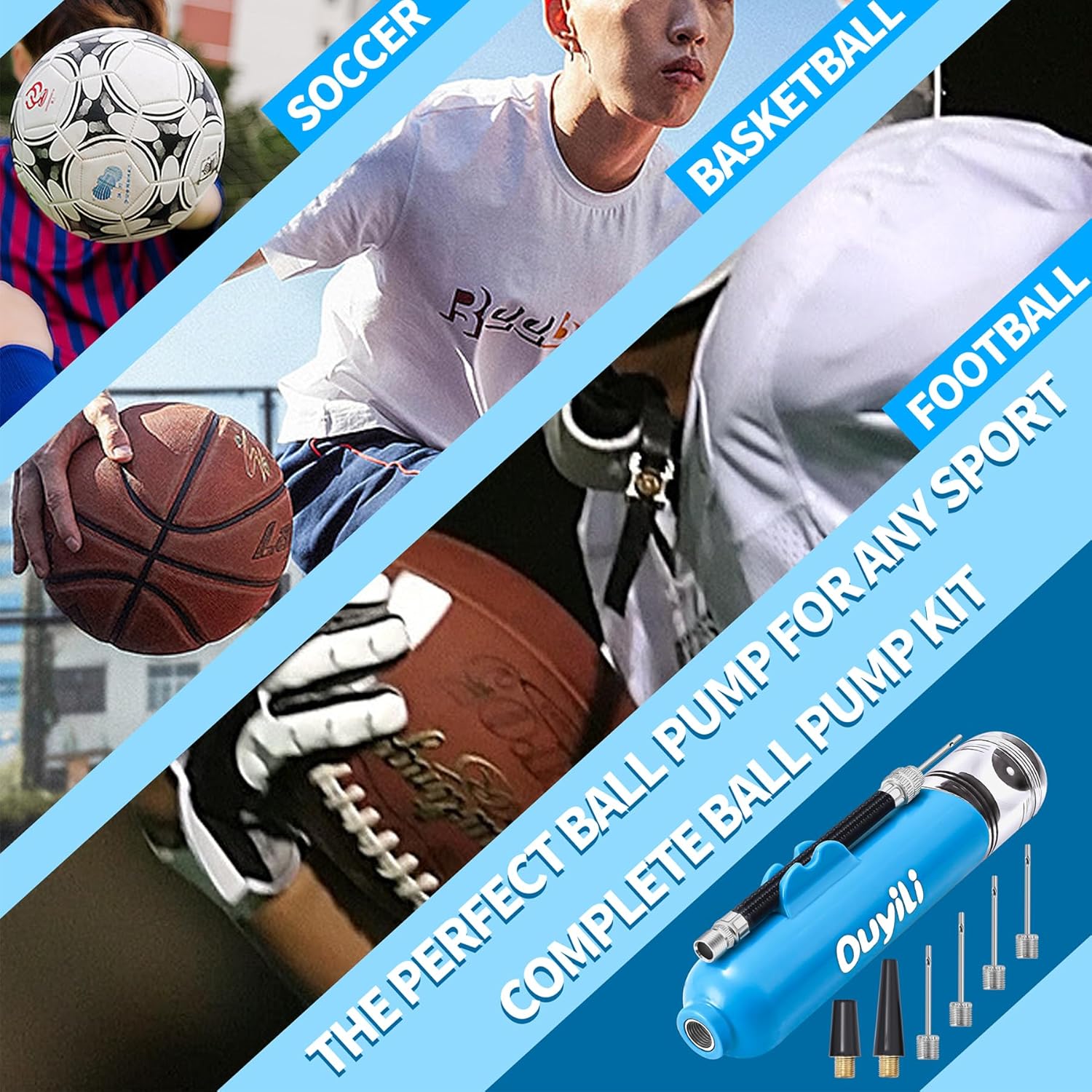 Sports Ball Pump Kit with Dual - Basketball Pump Needle avaliação e preço