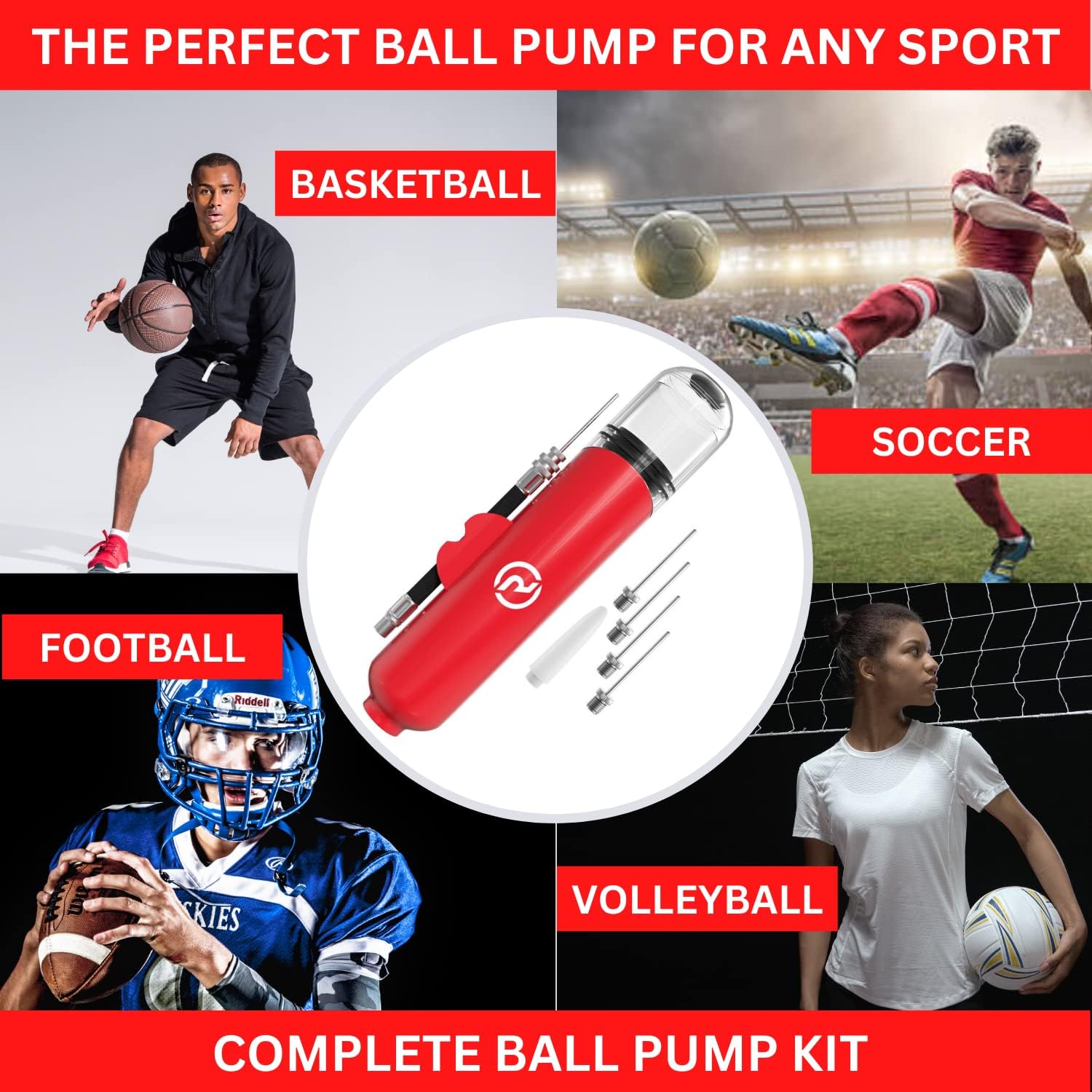 Ball Pump for Sports Balls - D - Basketball Pump Needle avaliação e preço
