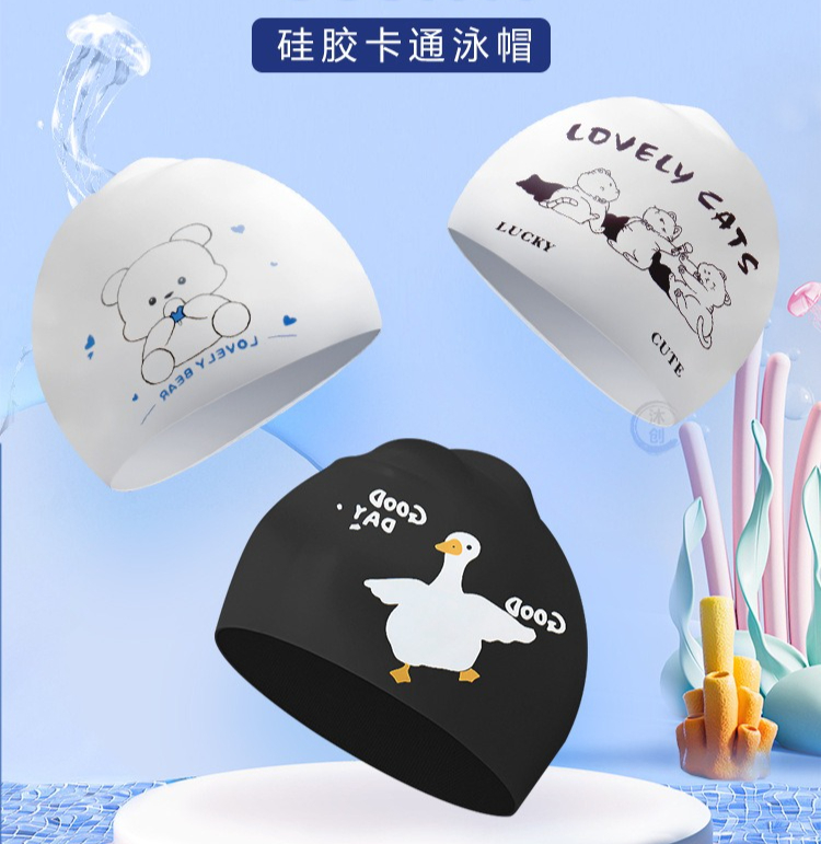 Children's Silicone Cartoon Sw - Swim Cap Silicone avaliação e preço