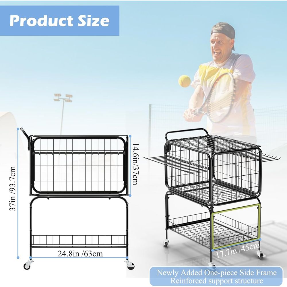 Portable Tennis Ball Cart for  - Sports Equipment For Tennis avaliação e preço