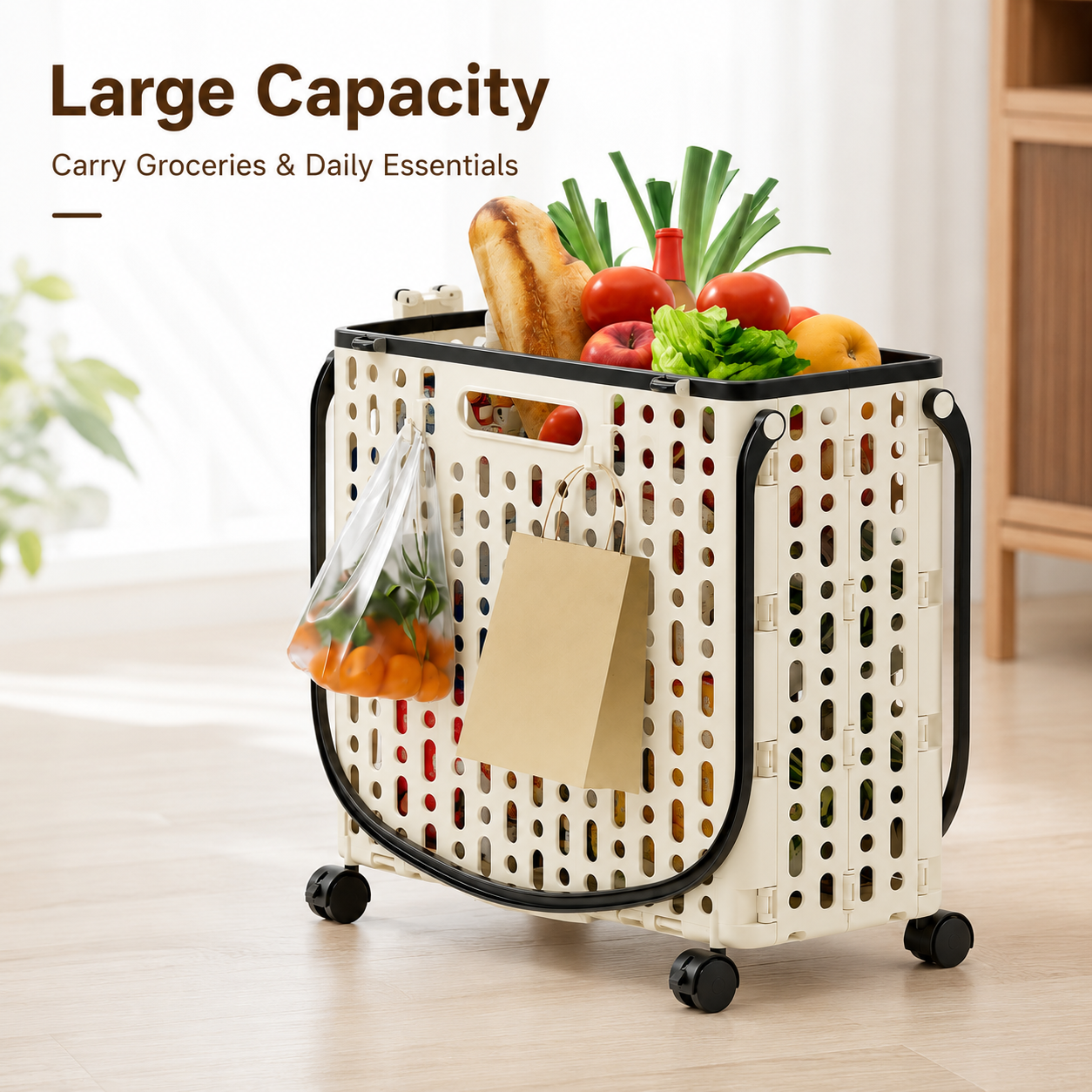Foldable Utility Cart with Whe - Sports Equipment Trolley avaliação e preço