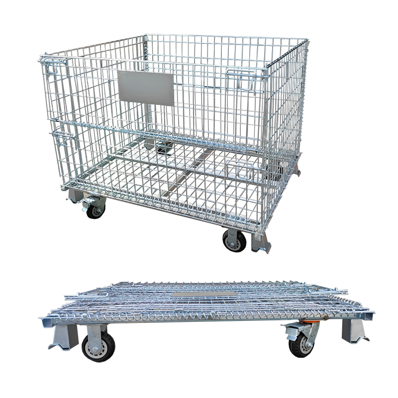 Stackable Folding Wire Mesh Pa - Sports Equipment Trolley avaliação e preço