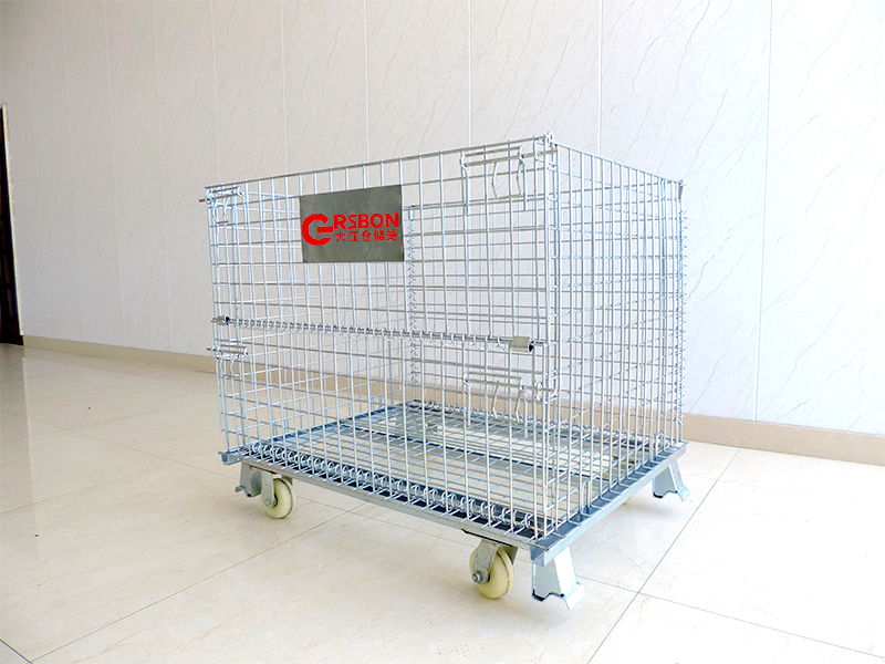 Stackable Folding Wire Mesh Pa - Sports Equipment Trolley avaliação e preço
