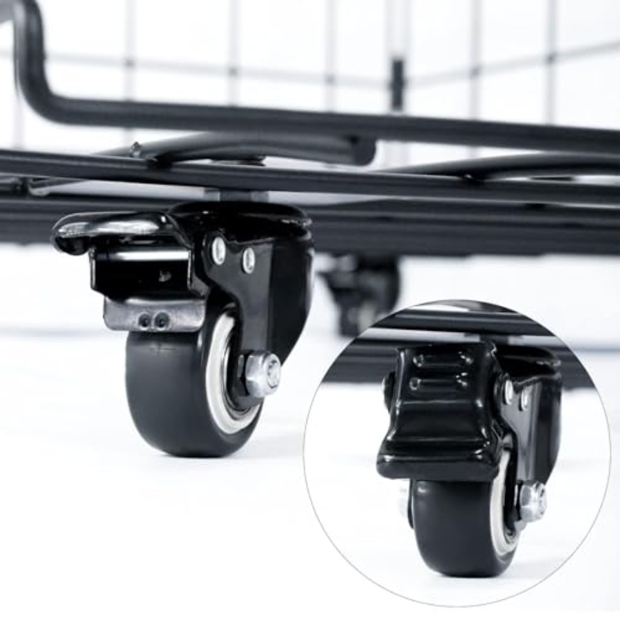 Heavy-Duty Folding Ball Cart w - Sports Equipment Cart avaliação e preço