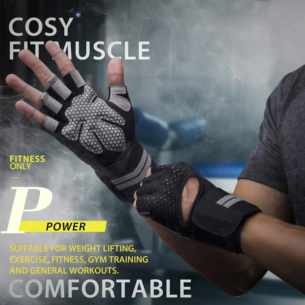 1Pair Half Finger Gym Fitness  - Sports Equipment Club avaliação e preço