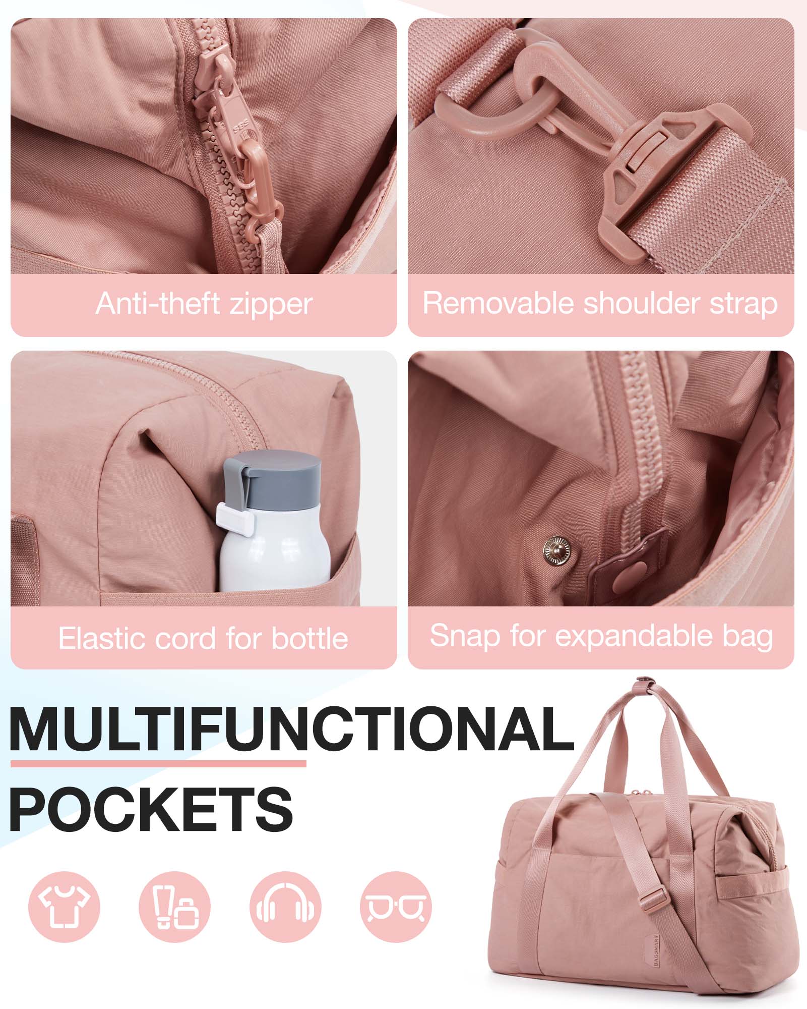 BAGSMART Women's Travel Duffel - Sports Equipment Trolley avaliação e preço
