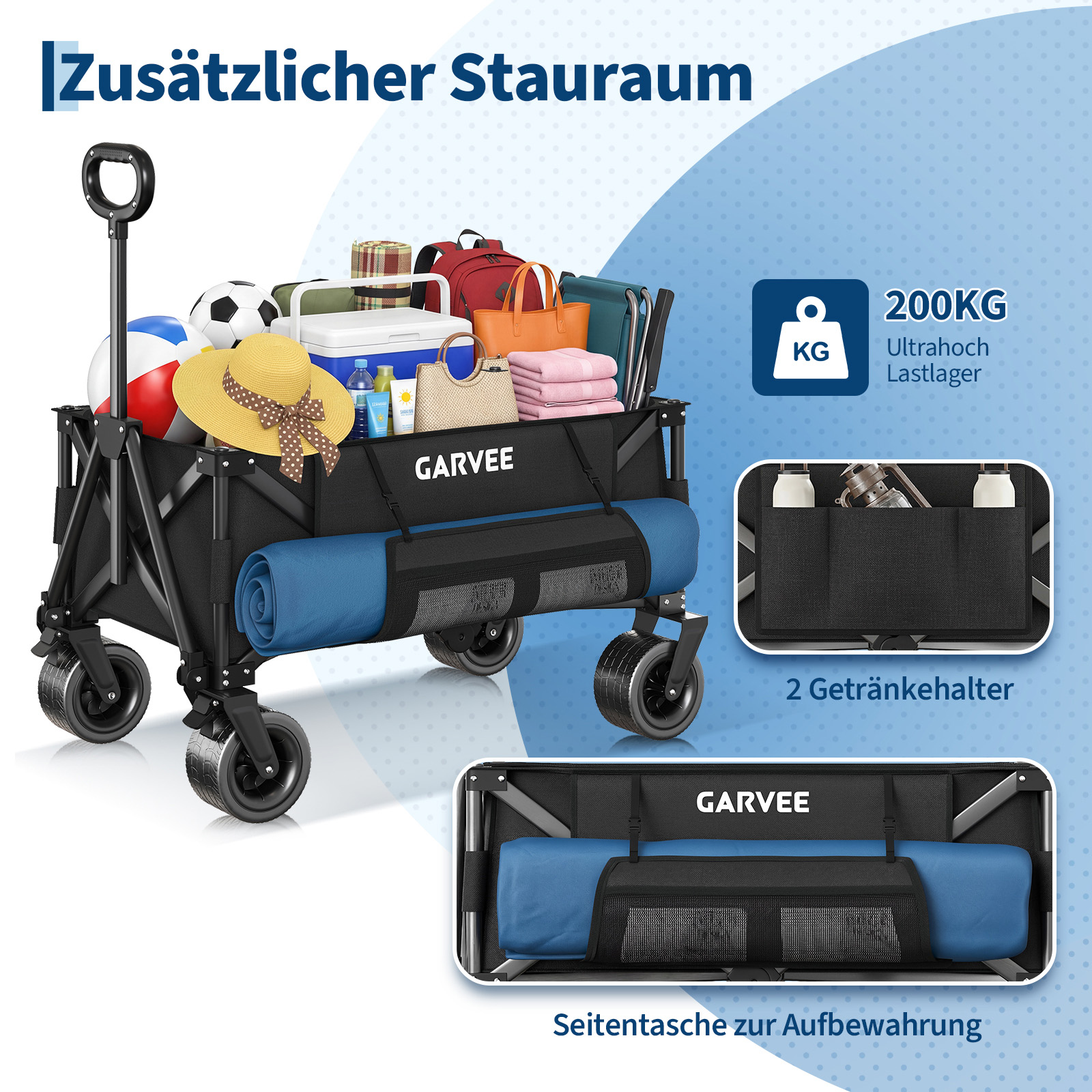 Outdoor Camping Cart with 8 In - Sports Equipment Trolley avaliação e preço